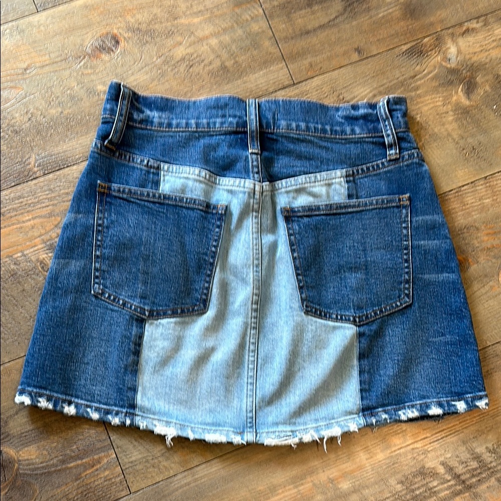 Denim Patchwork Mini Skirt Madewell 25 - image 6